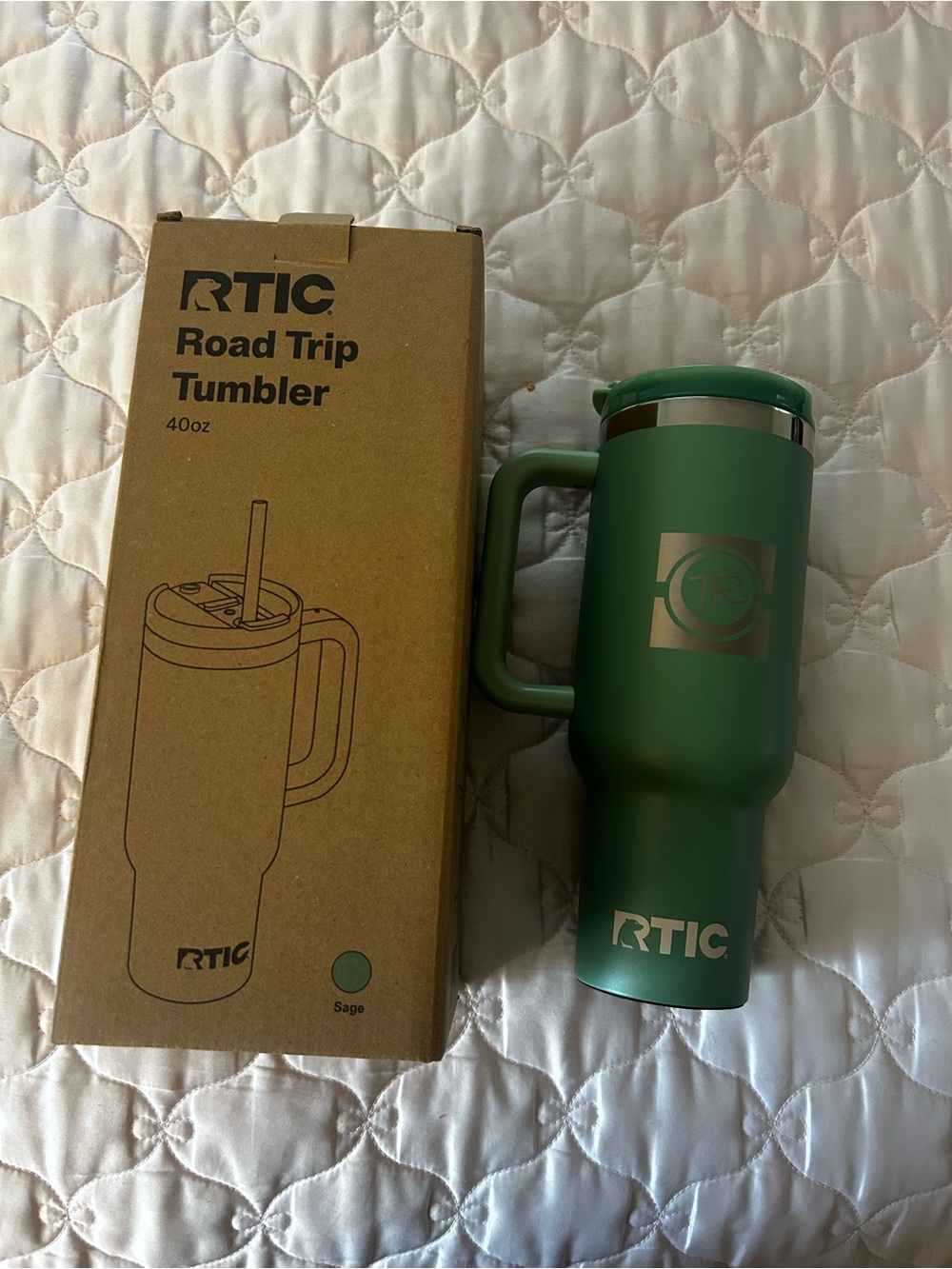 RTIC 40oz Road Trip Tumbler with Handle in Sage